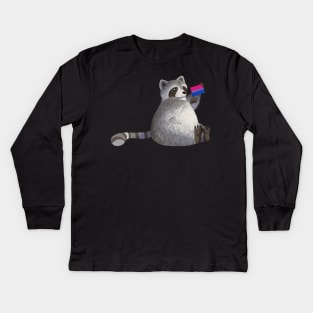 Bisexual Pride Raccoon Kids Long Sleeve T-Shirt